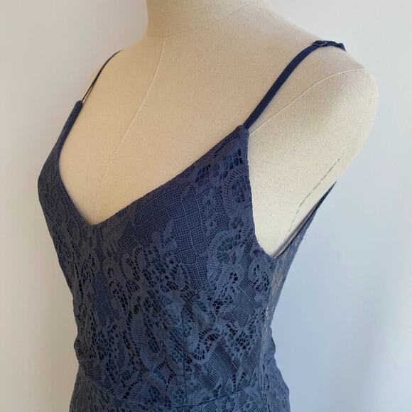 NWT Two Sisters The Label SHIMMY Mini DRESS STEEL BLUE Tassel Hem V Neck US 2 XS - Picture 5 of 8